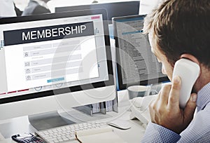 Membership Registration Follow Concept photo