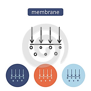 Membrane material outline icons set