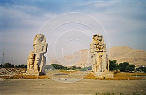 Memnone Colossus in Luxor. Egypt