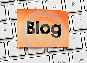 Memo with blog word