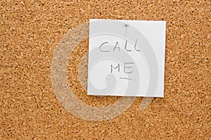 Memo board with message