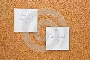 Memo board with message