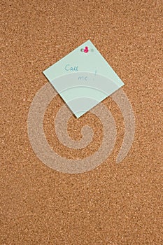 Memo board with the message call me