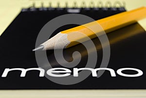 Memo Pad and Pencil.