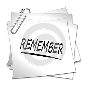 Memo with Paper Clip - remember