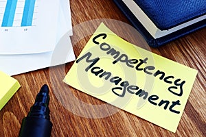 Memo stick with Competency management. Employee value proposition photo