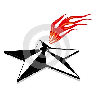 memorial 9 may eternal flame symbol in Great Patriotic War star flame fire logo vector