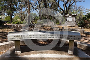 Memorial Bench at Johnny Mercer Gravesite