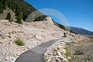 Memorial Boulder trail area at Earthquake Lake in the Gallatin National Forest Montana photo
