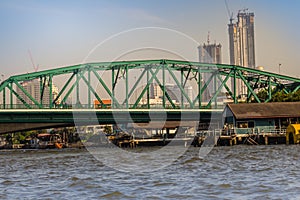 The Memorial Bridge, known as Phra Phuttayotfa Bridge, a bascule bridge over the Chao Phraya River in Bangkok, Thailand, connectin