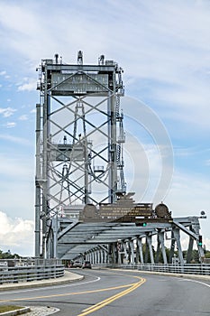 The Memorial Bridge over the Piscataqua River, in Portsmouth, w