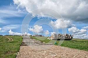 Memorial complex on the top of the Saur-Graves