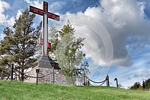 Memorial cross in honor of the victory of Russian arms over the foreign invaders, installed at the entrance to the city of Sebezh
