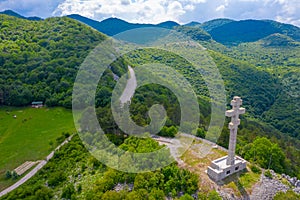 Memorial cross at Okolchitsa peak in Bulgaria