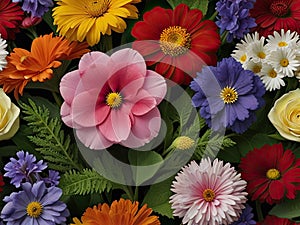 Memorial Day. American flags and flowers in a cemetery in the United States of America