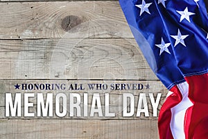 Memorial day background with american flag