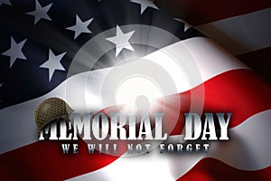 Memorial Day on the background of the American flag