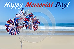 Memorial day background on the beach photo