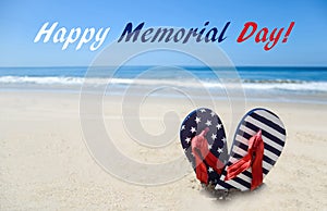 Memorial day background on the beach photo