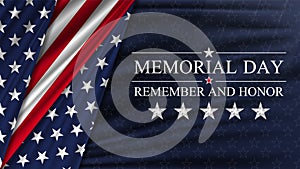 Memorial day background. National holiday of the USA. United states flag horizontal poster