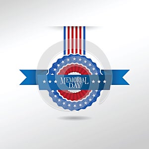 Memorial day badge Flag of America to memorial day vector illustration.