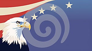 Memorial Day banner with patriotic design, eagle stars, clean background, Ai Generated