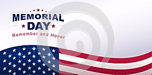 Memorial Day Banner USA Flag Text Greeting Card