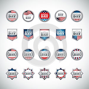 Memorial day collection. Vector illustration decorative background design