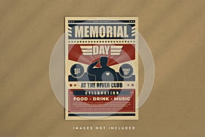 Memorial Day vertical flyer template