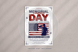 Memorial Day vertical flyer template