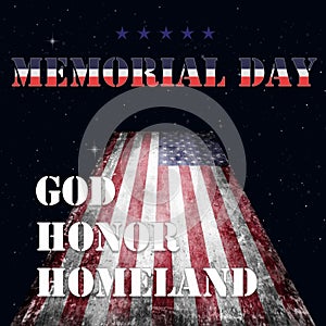 Memorial Day - flag and lettering 13