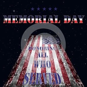 Memorial Day - flag and lettering 14