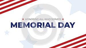 Memorial Day - Honoring All Who Served Text With Patriotic Flags Border Vector Illustration