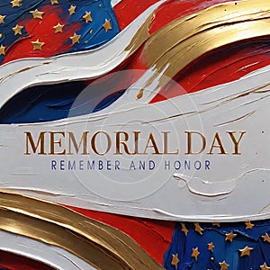 Memorial Day Painting Art Logo Remember and Honor our Heroes