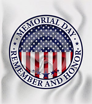 Memorial Day - Remember and Honor Poster. Usa memorial day celebration. American national holiday. Invitation template with red te