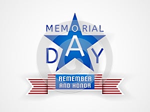 Memorial Day - Remember and honor with USA flag