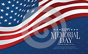 Memorial Day - Remember and honor with USA flag, Vector illustration