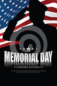 Memorial day. Remember and honor. Vector illustration. american flag illustration.