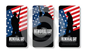 Memorial day. Remember and honor. Vector illustration. mobile phone american flag illustration.