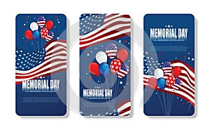 Memorial day. Remember and honor. Vector illustration. mobile phone american flag illustration.