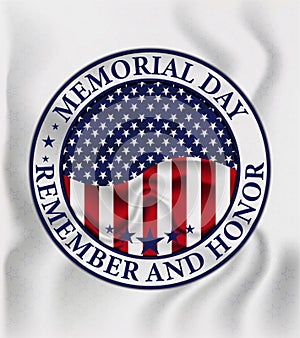 Memorial Day - Remember and honour with the USA flag, Vector illustration. White background