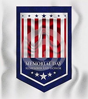 Memorial Day - Remember and honour with the USA flag, Vector illustration. White background