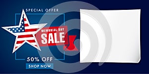 Memorial day sale banner template