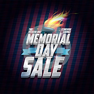 Memorial day sale design, storewide savings this weekend