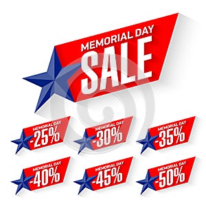 Memorial Day Sale discount labels