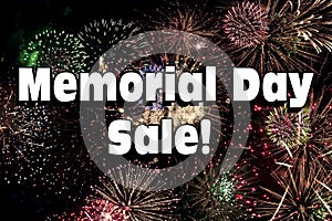 Memorial Day Sale with Fireworks Display photo