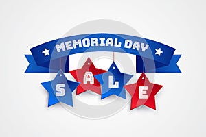 Memorial Day Sale ribbon vector background photo