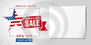 Memorial day sale special offer banner template