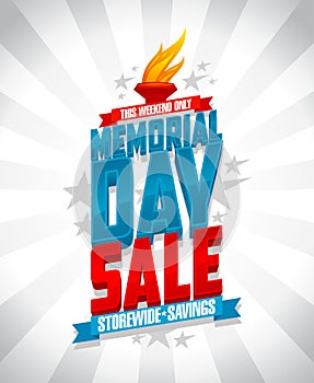 Memorial day sale storewide savings design. photo