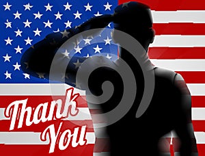 Memorial Day Thank You American Flag photo